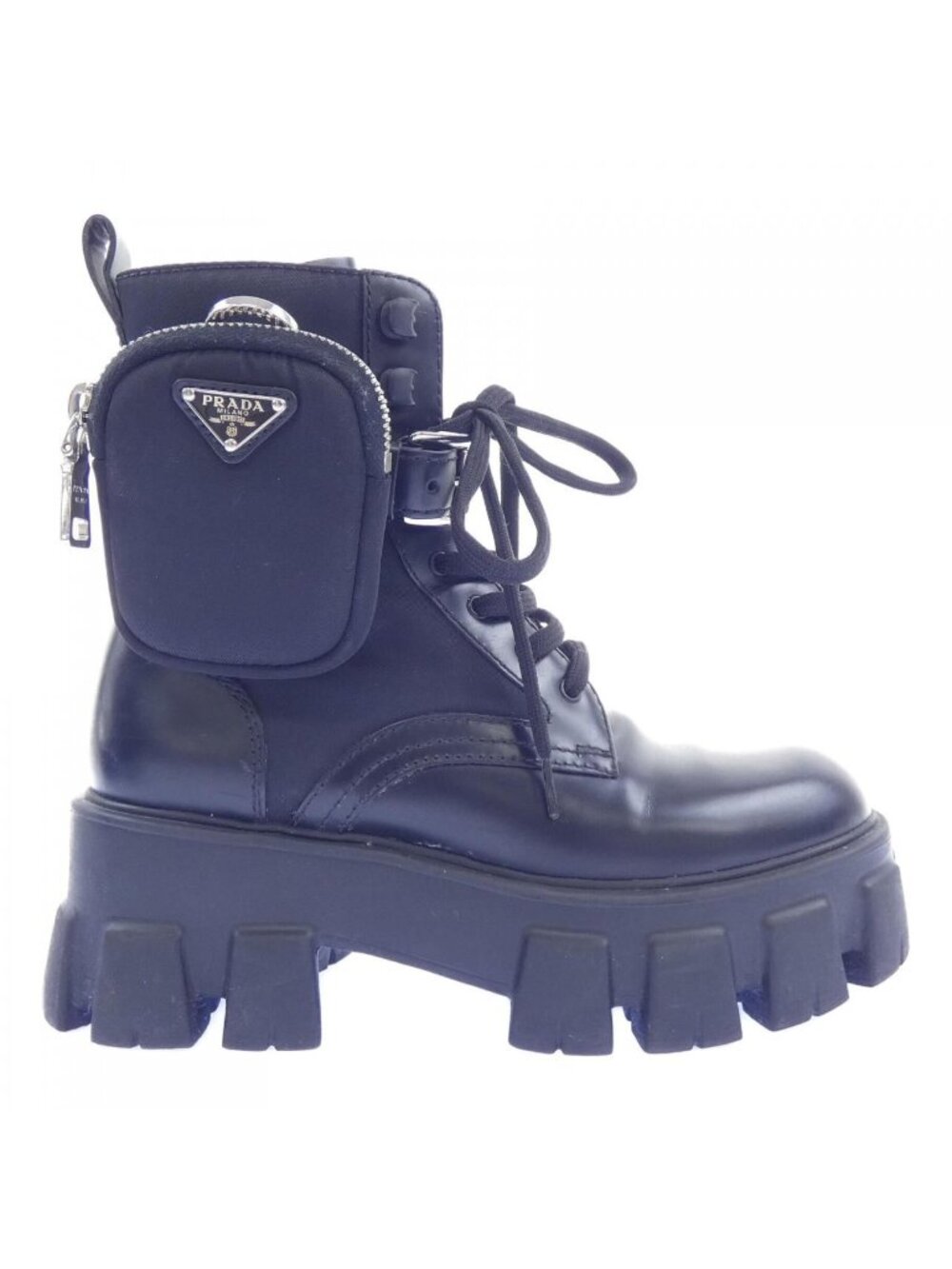 Prada Monolith Triangle Logo Boots